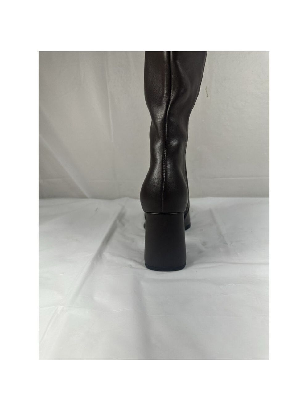 Modatope Knee High Boots Chunky Heel Square Toe Brown Size 6.5 New - Picture 8 of 16